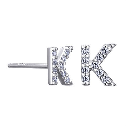 VIKI LYNN Initiale Ohrringen Buchstabe Ohrstecker Schmuck 925 Sterling Silber für Damen Frauen Herren