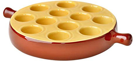 Visiodirect Lot de 6 Poêlons à escargots en Porcelaine 12 Trous