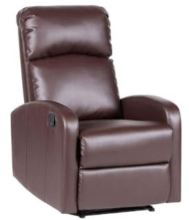 EVRE Recliner Armchair with Adjustable Leg Rest and Reclining Functions Leather - Brown Arm Chairs For Living room, reclining and comfy chair