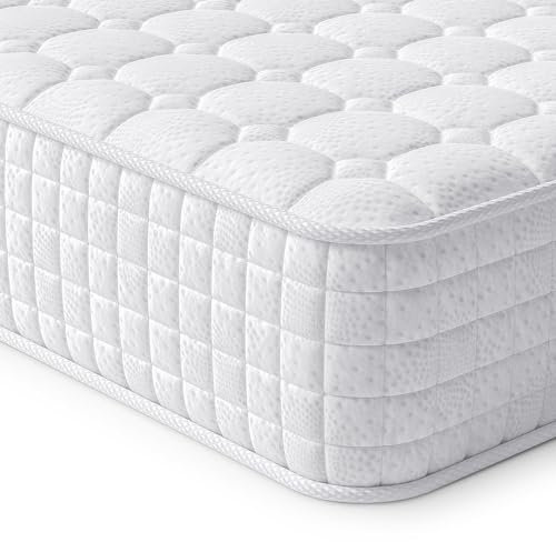 Vesgantti Matratze 24cm höhe H3 160x200 Mittelfest 7-Zonen Taschenfederkernmatratze Orthopädischem Tonnentaschenfederkernmatratze Öko-Tex Kaltschaummatratzen(Weiß,Tight Top)