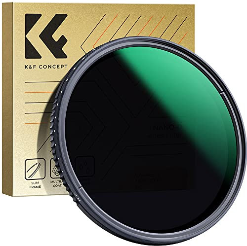 K&F Concept Nano-D Serie 58mm ND Filter ND8-2000 Variabler Graufilter (3-11 Blendenstufen)
