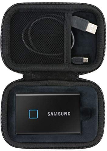 co2CREA Hard Storage Carrying Case for Samsung T7 Touch /T7 Portable State Drives 500GB 1TB 2TB External SSD Hard EVA Shockproof Storage Travel Bag