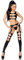 Saresia Schwarzes Damen Dessous Gogo Wetlook-Set aus Top, Chaps und String elastisch mit Cutouts M
