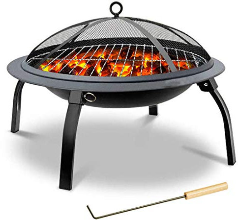 SUSHOP Braciere da Giardino Esterno per Terrazze, Giardini, Terrazze, Braciere Rotondo Pieghevole Portatile Riscaldamenti E Bracieri da Esterno (24X56cm)