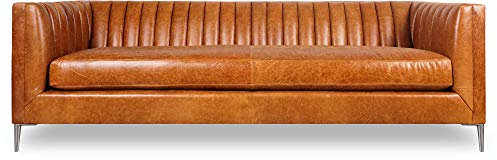 jvmoebel Sofa 3 Sitzer Couch Chesterfield Polster Sitz Garnitur Leder Hellbraun Textil