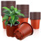 GGOUPTY Nursery Pots 100 PCS 3.5 Inch Plastic Plant Pot Seeding Starting Container for Garden Flower Fruit Vegetable Growing