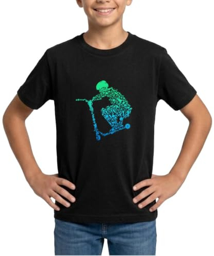 Scooter Roller Stunt Freestyle Mit Helm Sprung Teenager T-Shirt