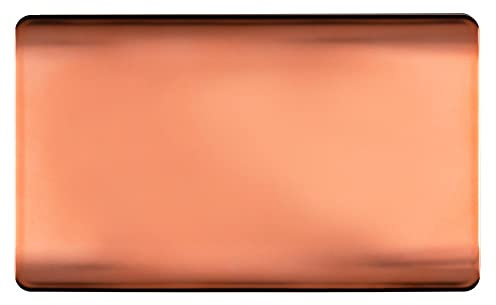 Trendi Switch Artistic Modern Glossy Decorative Screwless Standard Double Wall Blanking Plate for Electrical Sockets, Outlet with Screws in Copper - ART-2BLKCPR