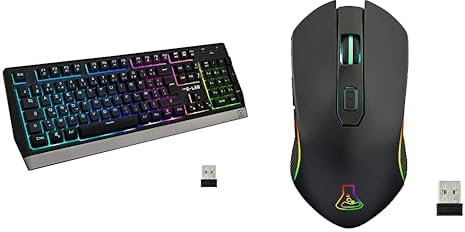 The G-Lab Keyz Tungsten Clavier Gamer sans Fil AZERTY - Clavier Gamer Rétroéclairé & Kult Xenon Souris Gamer sans Fil Rechargeable - Souris Gaming Wireless Haute Performance 5000 DPI, LED RGB
