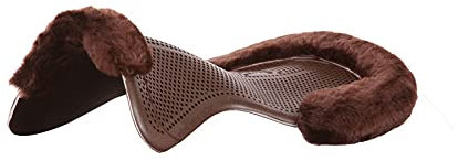 Acavallo Gel Pad Active Dri-Lex mit Lammfell zur Druckminderung und einen besseren Komfort am Pferderücken, Größe:L, Farbe/Fellfarbe:Brown/Brown