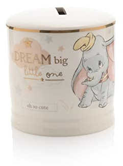 Disney Magical Beginnings DI408 Dumbo Ceramic Money Box Piggy Bank Fund Gift