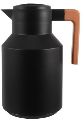 BESTonZON 1stück Isolierkanne Premium Warmhalte-wasserkocher Aus Glas Mit Schwarzem Design Für Heiße Und Kalte Getränke Für Zuhause Büro Und Camping Thermokanne Aus Glas