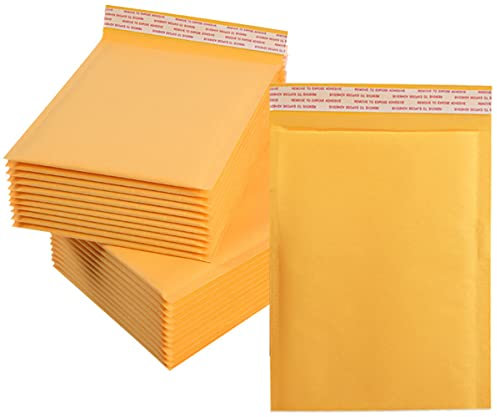 AYSUM Luftpolsterumschläge aus Kraftpapier, 300 x 400 mm, selbstklebend, für Versand oder Verpackung, Goldfarben, 20 Stück