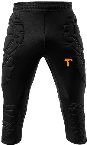 T1TAN 3/4 Torwarthose schwarz- 100% Polyester - Gepolstert an der Hüfte und an den Knien - Optimal für Trainingseinheiten - Größe M