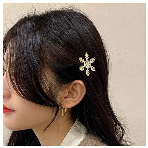 Dervivea Boho Schneeflocke Haarspange Barrette Gold Kristall Haarnadel Kopfklammern Hochzeiten Braut Haarspange Weihnachten Schnee Cz Haarnadeln Zubehör Für Frauen Und Mädchen Kopfschmuck