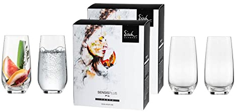 Eisch 4-teiliges Gläser-Set im farbigen Geschenkkarton, Sky SensisPlus, Spülmaschinenfest - Becher 460 ml