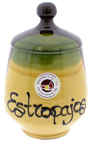 CERÁMICA ESPAÑA | Estropajero para estropajos rústico | Organizador de cocina | Porta estropajos | Estropajero cerámica Modelo M01 | 100% hecho a mano | 12x12x18 cm