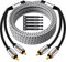 Elecan Câble RCA haut de gamme de 15,2 m (son Hi-Fi Sound-16 AWG-blindé) 2 RCA mâles vers 2 RCA mâles, coque en alliage d'aluminium plaqué or, cordon RCA tressé en cuivre pur pour haut-parleurs de