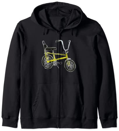 Vintage Lowrider Chopper Bicycle Zip Hoodie