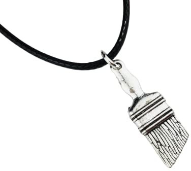 Paintbrush Choker Necklace with black waxed cord, artist jewellery, handmade art teacher appreciation graduation birthday teen girl motivational brush