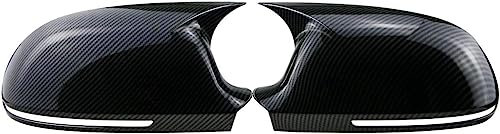 NOVSKI Rückspiegel Spiegelkappen für Audi A3 8P A4 A5 B8 B8.5 Q3 A6 C6 4F S6,Shell Borte Spiegelabdeckungen Ersatz Seitenspiegel Abdeckkappen AutoStylingZubehör.,A-Carbon Look-B8