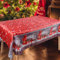 Weihnachtstischdecke, 150x180 cm Rechteckige Tischdecke Rot Tischläufer, Groß Abwaschbar Weihnachts, Weihnachtsmann für Weihnachten Urlaub Party Tischdekoration