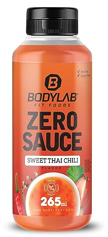 Bodylab24 ZERO Sauce, Sweet Thai Chili, 265 ml | Kalorienarm, nur 3–9 kcal je 15-g-Portion, fett- und zuckerreduziert, ideal für süße und herzhafte Speisen