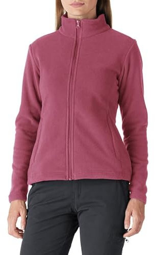 Outdoor Ventures Damen Fleecejacke mit Durchgehendem Reißverschluss Stehkragen Frauen Leichte Fleece Sweatjacke Warme Damenjacke für Laufen, Wandern und Freizeit Beerenrot S
