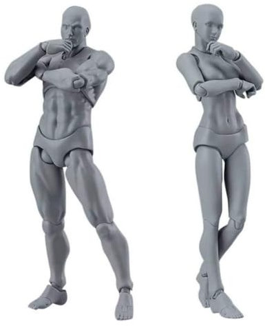 Künstler Manikins, 2pcs 5,9inch poable Drawing Schaufensterpuppe, Zeichnen von Figuren Modell für Künstler Studenten (männliche+weiblich)