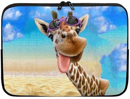UOIMAG Funny Giraffe Laptop Sleeve for Boys Girls Laptop Carrying Cases Compatible with 15 Notebook Computer Tablet