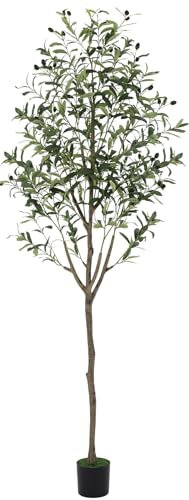FORABAMB künstlicher Olivenbaum 180 cm, Kunstpflanze mit Pflanzgefäß, Kunstolivenbaum groß, für Home Office, Wohnzimmer, künstlicher Baum, 648 Blätter