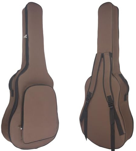 BBTISG Custodia per Chitarra Acustica, Impermeabile 40/41 Pollici Resistente Imbottita Protettiva per Chitarra Acustica Classica Tracolla Regolabile Custodia Morbida per Chitarra Acustica (Marrone)