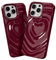 SharkProten Case for Apple iPhone 15 Pro Max, 3D Love Heart Water Ripple Shockproof Case, Ultra-thin TPU Anti-Scratch Anti-Fingerprint Phone Case, Wine Red