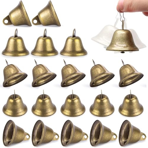 20 Stück Mini Hängende Glocken, Vintage Bronze Glöckchen, Mini Bronze Bells, Weihnachts Glöckchen, Goldene Glocke zum Basteln für Weihnachten,Weihnachtsbaum,Weihnachtsblume,Hochzeit,Partydekoration