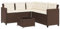 QJBSAVVA Esstisch Möbelsets Terrassenmöbel Set Balkon Lounge Klein - Gartensofa in L-Form mit Tisch und Kissen Braun Poly Rattan für Garten Balkon Terrasse Party