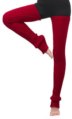 YAMEE Scaldamuscoli Donna per Formazione, Danza, Pilates e Yoga - Calze Lunghe Sopra Ginocchio Morbide e Flessibili - Scaldamuscoli a Maglia Lunga Calda per Coscia Alta - Per Ragazze e Donne