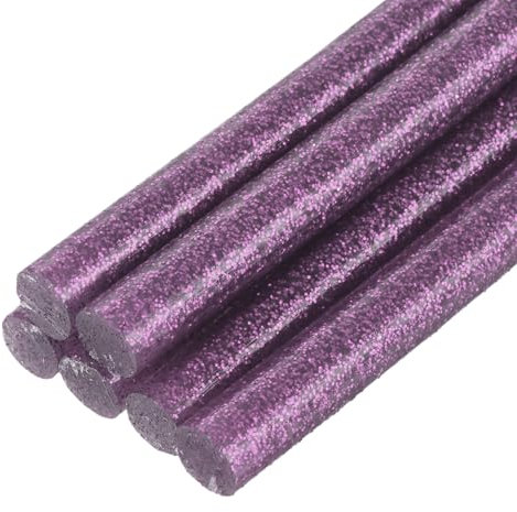 QUARKZMAN 6Pz Stick Colla a Caldo Mini per Pistola per Colle 7mm x 100mm Colla a Caldo Bastoncini Piccoli Ricariche, Glitterato Viola