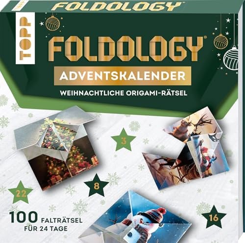 TOPP Foldology – Der Origami-Rätsel-Adventskalender. Mehrere einzigartige Falträtsel für jeden Tag im Advent. Der Adventskalender für helle Köpfe und geschickte Hände. Ideal für Jung und Alt