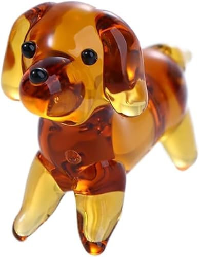 Handgefertigte Mini-Welpe, mundgeblasene Glasornamente, Miniatur-Hundefigur, Desktop-Dekoration, Kristall, niedliche Hundefiguren, Sammlung, geschnittenes Glas, Ornament, kreative Dekoration