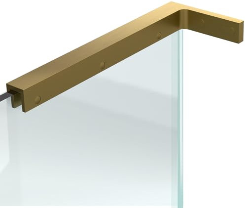 LukLoy Soporte fijo de vidrio de pared a vidrio, barra de soporte de ducha en forma de L, soporte de montaje estabilizador para panel de vidrio de ducha de 8 a 12 mm, sin taladrar en vidrio (dorado
