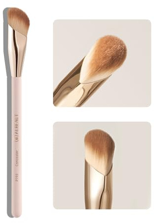 Albeaut Concealer-Pinsel für Unteraugen, Präzisions-Gesichts-Make-up-Pinsel | Kleiner abgewinkelter Pinsel zum Verblenden und Aufhellen unter den Augen, weiche Borsten für Flüssigkeit, Creme