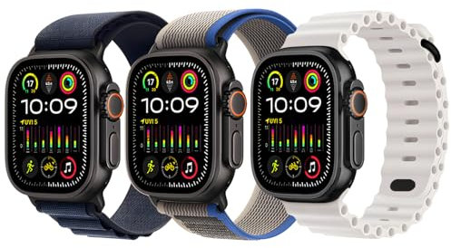CSLKDDS 3 cinturini compatibili con Apple Watch mm Trail Loop/Alpine Loop/Ocean, cinturino in nylon sportivo di ricambio per iWatch Ultra 2/1 SE Series 10 9 8 7 6 5 4 3 2 1