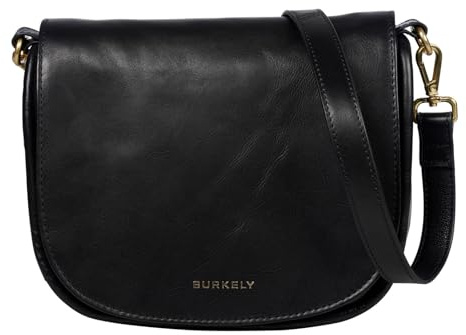 Burkely Leder Umhängetasche Schultertasche Vintage Veda Satchel Bag Black schwarz