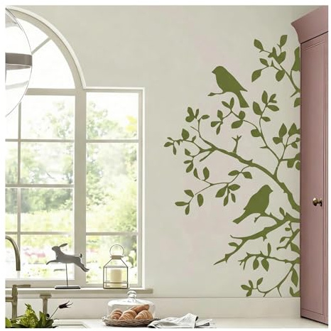 Grand pochoir mural en plastique réutilisable pour décoration de salon, chambre à coucher, cadres de porte de ferme, coins, côtés de meubles (XXL 65 x 120 cm)