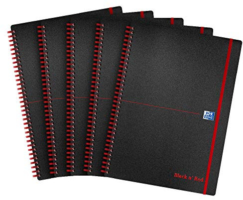 Black n Red Notebook Wirebound Polypropylene 90gsm Ruled 140 Pages A4 Ref E67008 [Pack of 5]