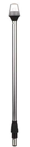 Attwood 5110-24-7 All-Round Frosted Globe Light, 2-Mile 360-Degrees Illumination, 9-Watt Wedge-Base Lamp, 24-Inch Pole