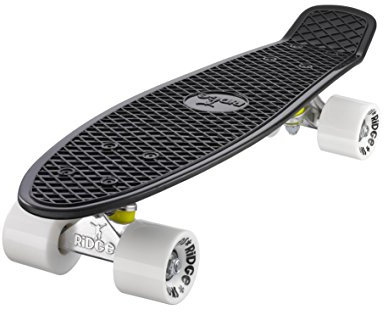 Ridge Skateboard Mini Cruiser, schwarz-weiß, 22 Zoll