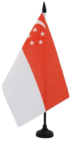 AZ FLAG - Tischflagge Singapur - 21x14 cm - Singapurische Tischfahne 14 x 21 Cm - Flaggen