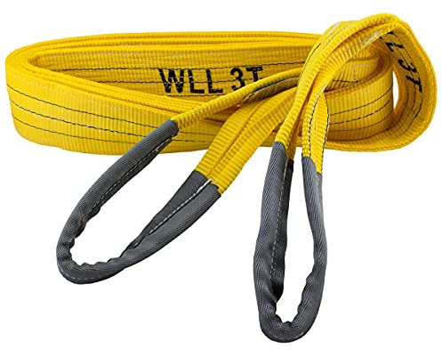 Hebeschlinge 4 Meter bis 3000 kg, DIN EN 1492-1 Zertifiziert, Hebeband 4m / 3t, Hebegurt | Krangurt | Kranschlinge | Tragegurt