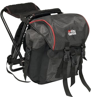 Abu Garcia Basic Angelrucksack mit integriertem Stuhl - Leichter, wasserfester Rucksack für Angler, Camping und Outdoor-Abenteuer, erhältlich